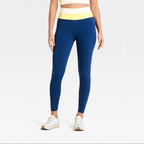 JoyLab Pants - JoyLab™ Women's High-Rise Colorblocked Leggings - Navy Blue  All Sizes
